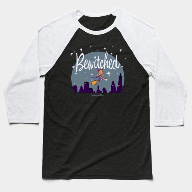 Bewitched To The Moon Baseball T-Shirt by Nwebube parody design